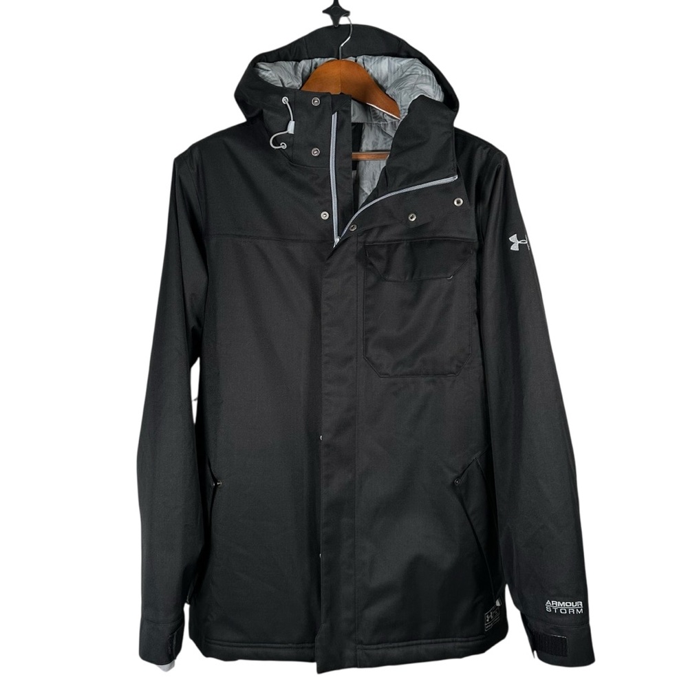 Under Armour Infrared Men’s Medium Parka Black Gray Winter Skiing Outdoor Arctic